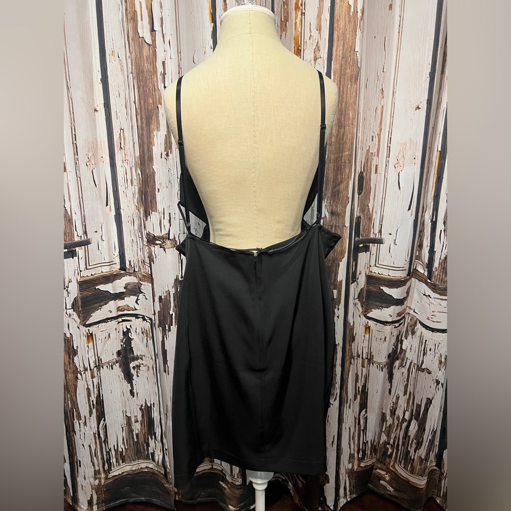 Homecoming AKIRA Sleek Black Zippered Dress - Picture 4 of 7